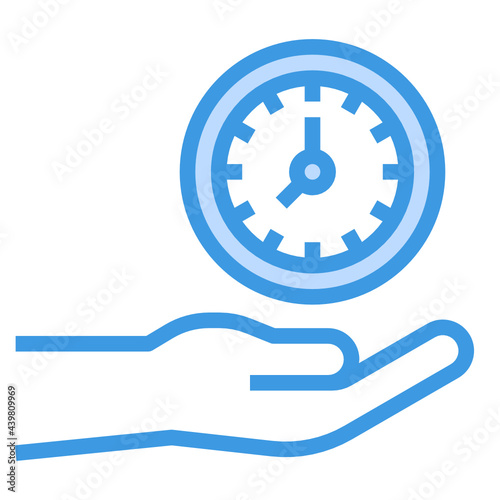 Time Management blue outline icon © itim2101