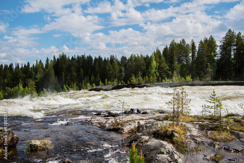 High current river in the forest.