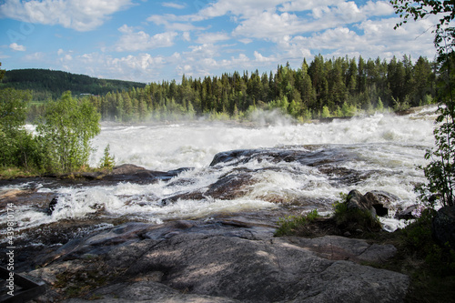 High current river in the forest.