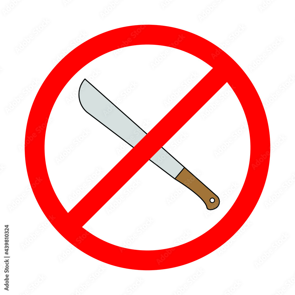 No Knife sign. Vector illustration. No Weapon sign No Knife sign. Vector illustration. No Weapon sign