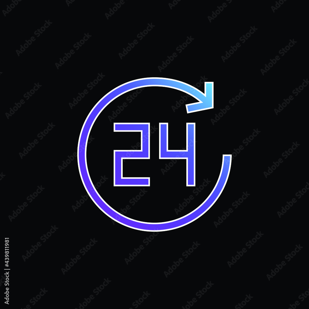 24 Hours blue gradient vector icon 24 Hours blue gradient vector icon