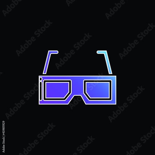 3d Glasses blue gradient vector icon