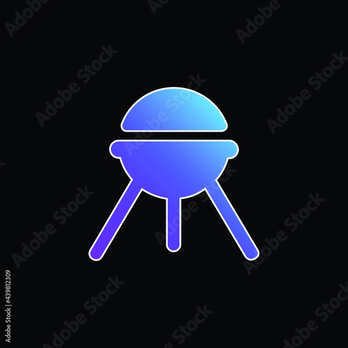 Barbecue blue gradient vector icon