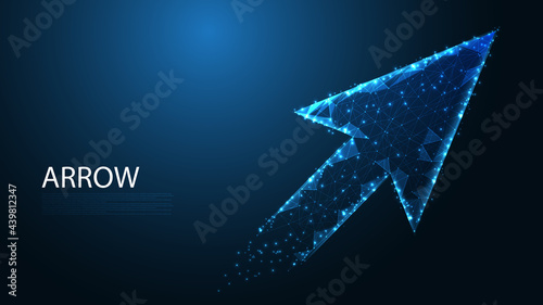 Arrow line connection. Arrow symbol Low poly wireframe design. Abstract geometric background. vector illustration.