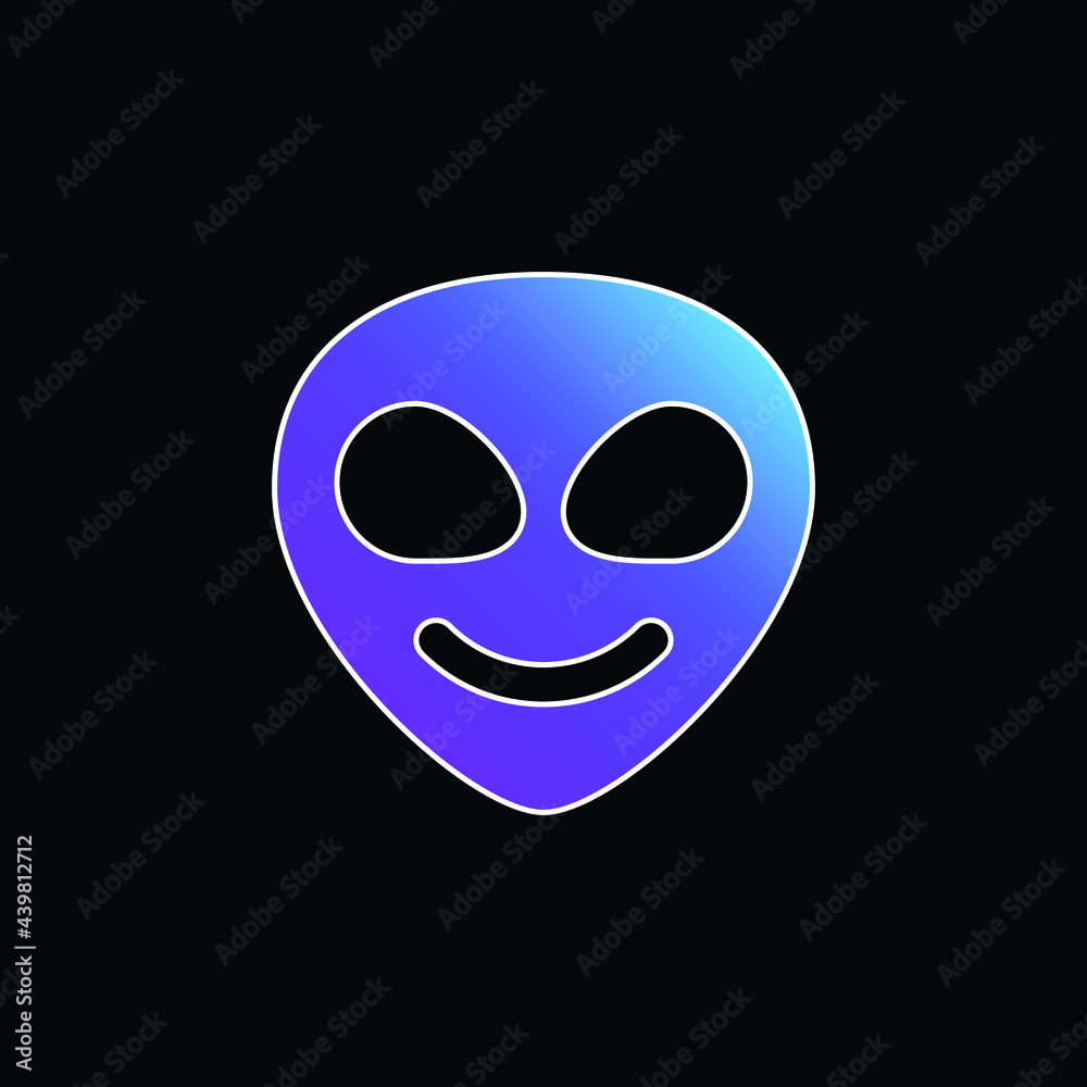 Fototapeta premium Alien blue gradient vector icon