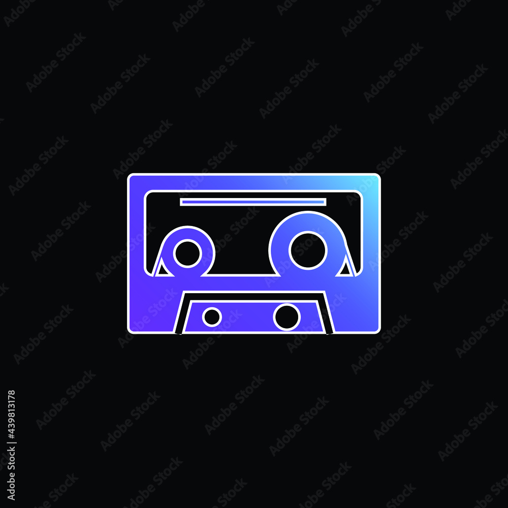 Audio Cassette blue gradient vector icon Audio Cassette blue gradient vector icon