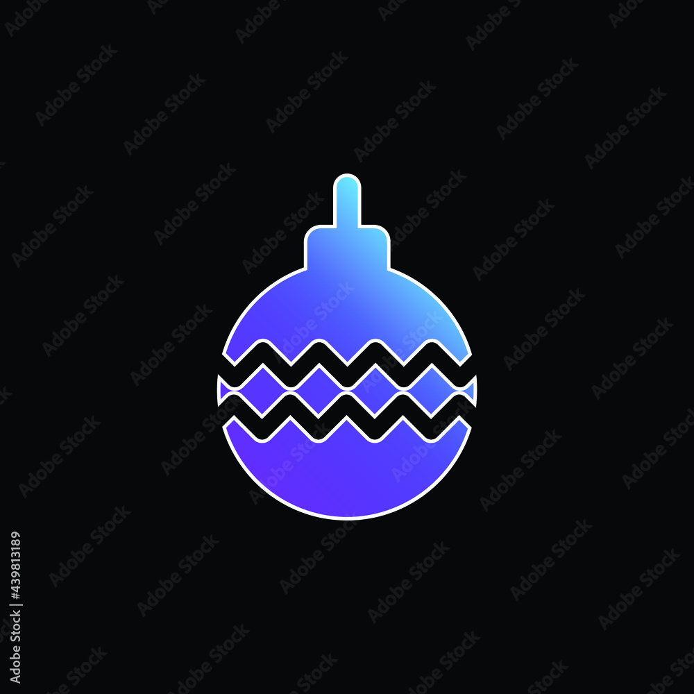 Bauble blue gradient vector icon Bauble blue gradient vector icon