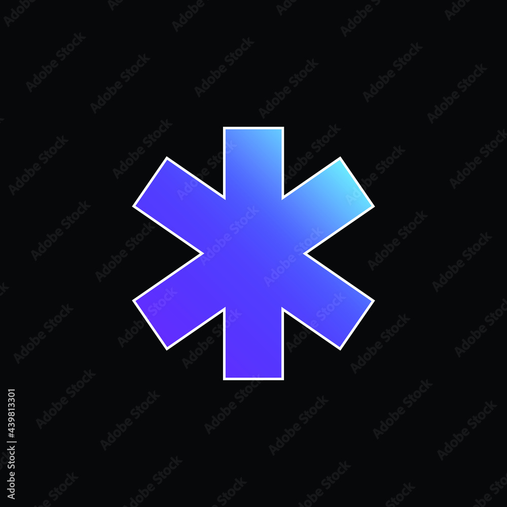 Obraz premium Asterik blue gradient vector icon