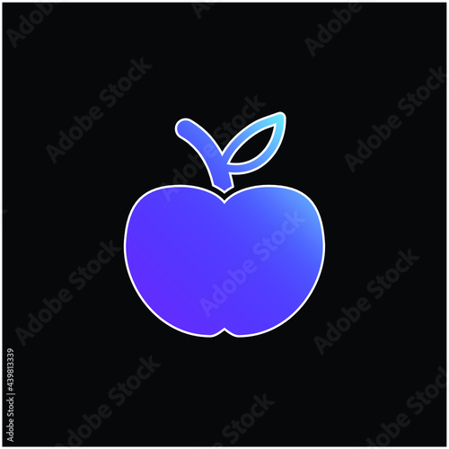Apple Fruit blue gradient vector icon
