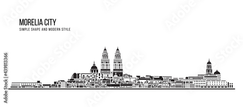 Cityscape Building Abstract Simple shape and modern style art Vector design - Morelia city