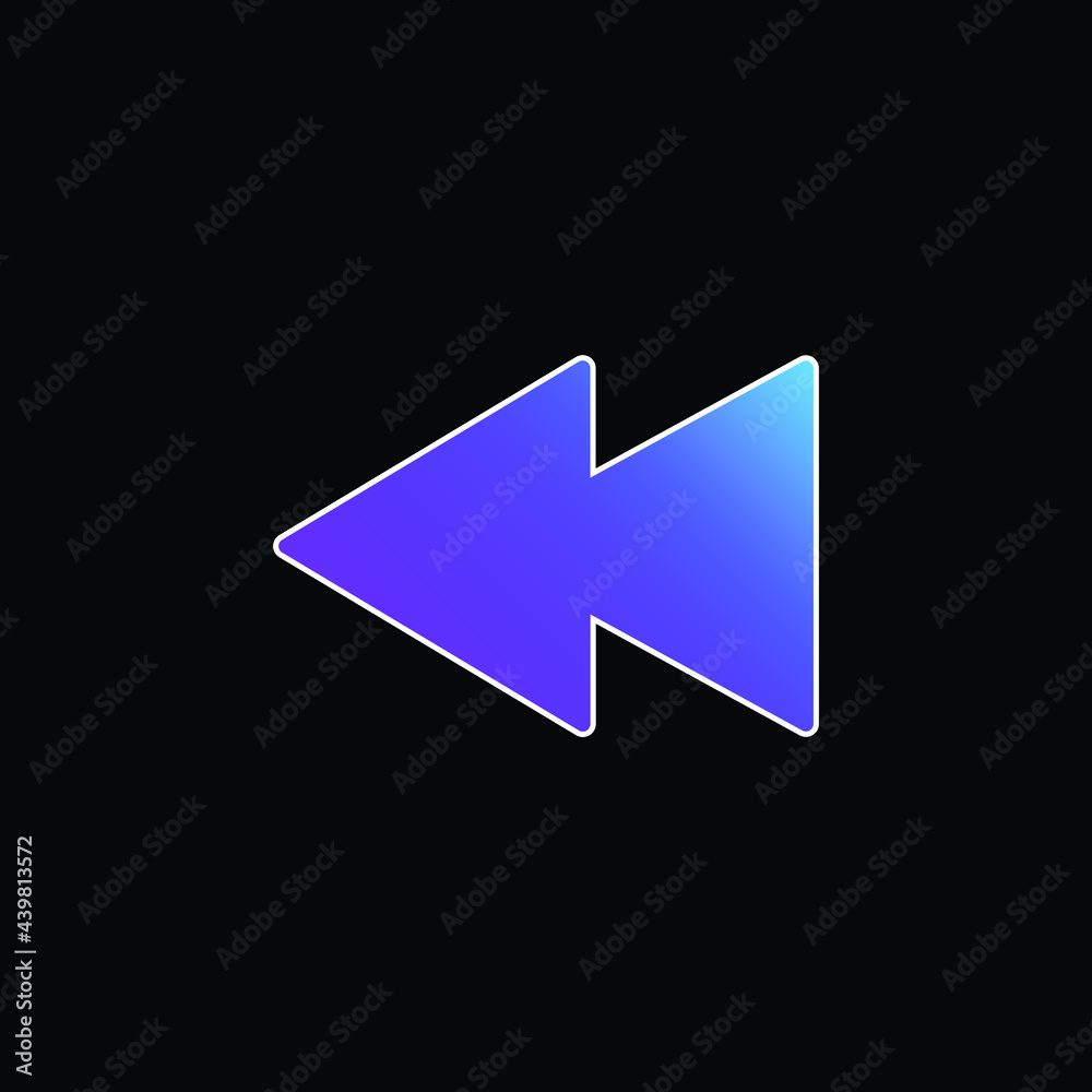 Backwards blue gradient vector icon Backwards blue gradient vector icon