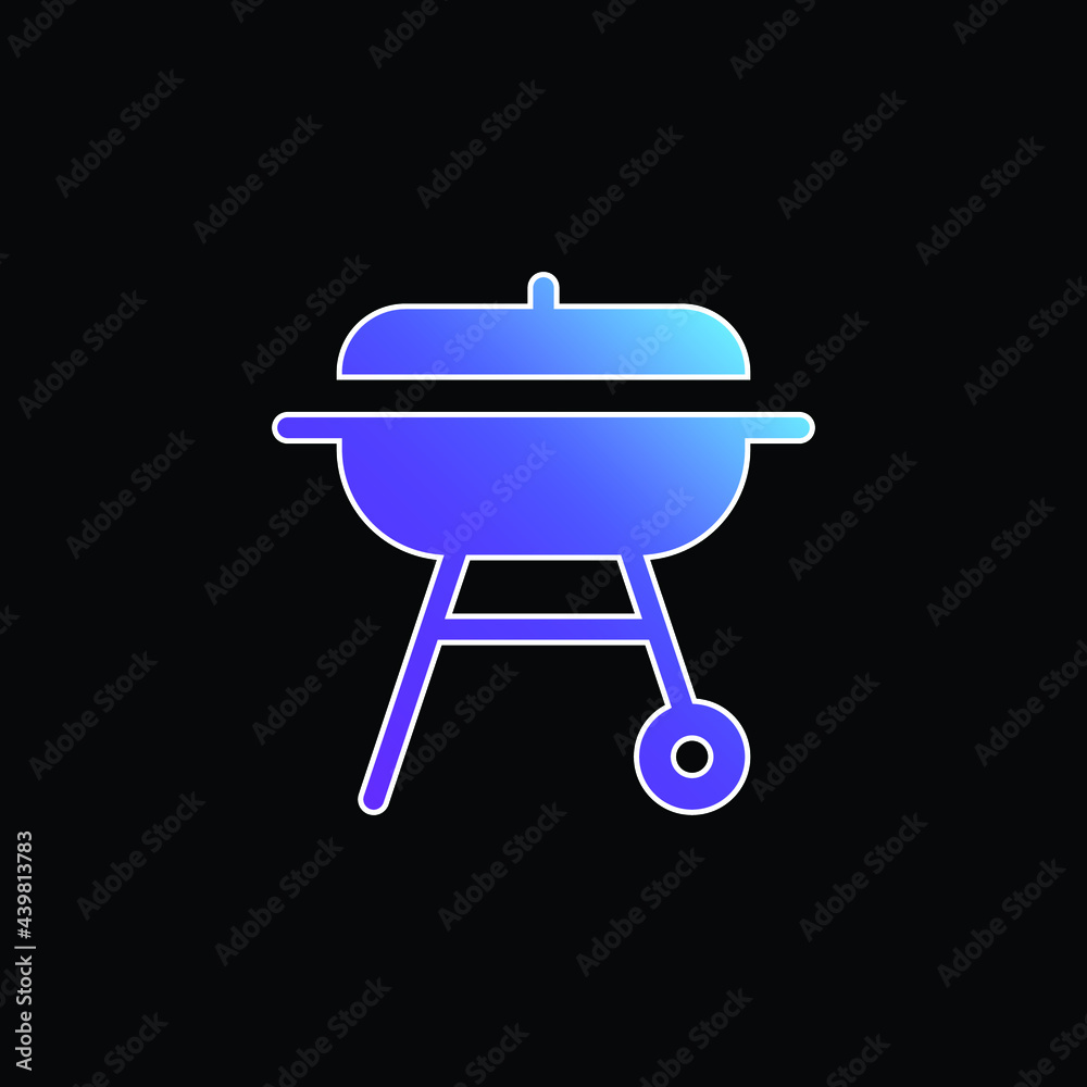 Barbacue blue gradient vector icon Barbacue blue gradient vector icon