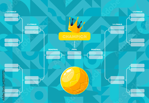 Vector illustration of the tournament grid of the football championship of the teams that reached the playoffs