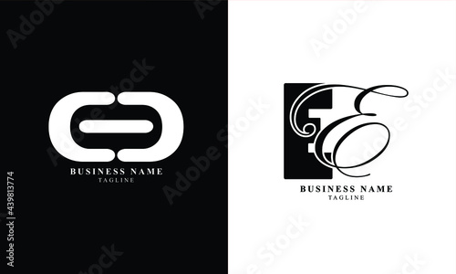 EE, Abstract initial monogram letter alphabet logo design