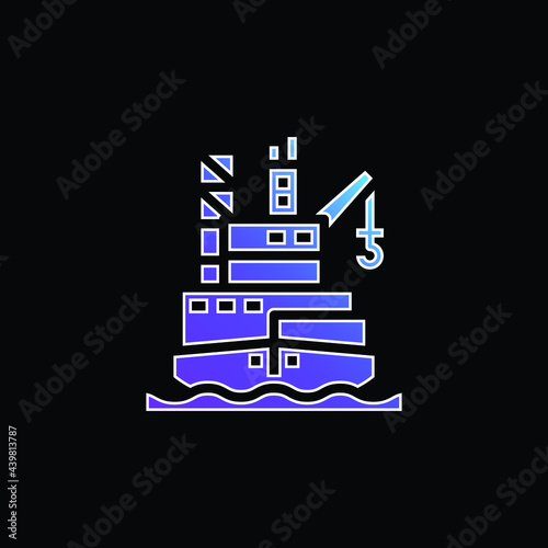 Barge blue gradient vector icon