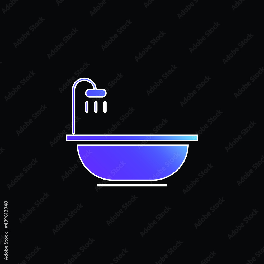 Bathtub blue gradient vector icon Bathtub blue gradient vector icon