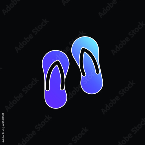 Beach Slippers blue gradient vector icon