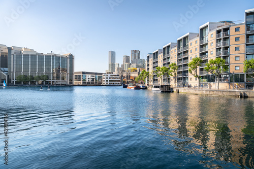  Apartment Blocks and offices around Millwall Dock in the Isle of Dogs, East London, UK photo