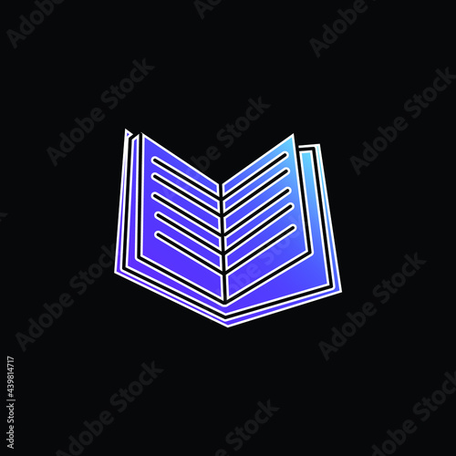 Book Black Opened Pages blue gradient vector icon