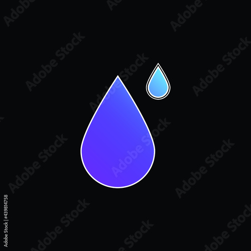 Big And Small Drops blue gradient vector icon