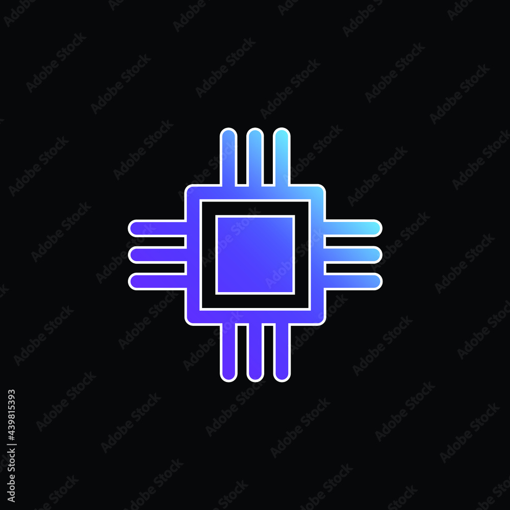 Big Chip blue gradient vector icon Big Chip blue gradient vector icon