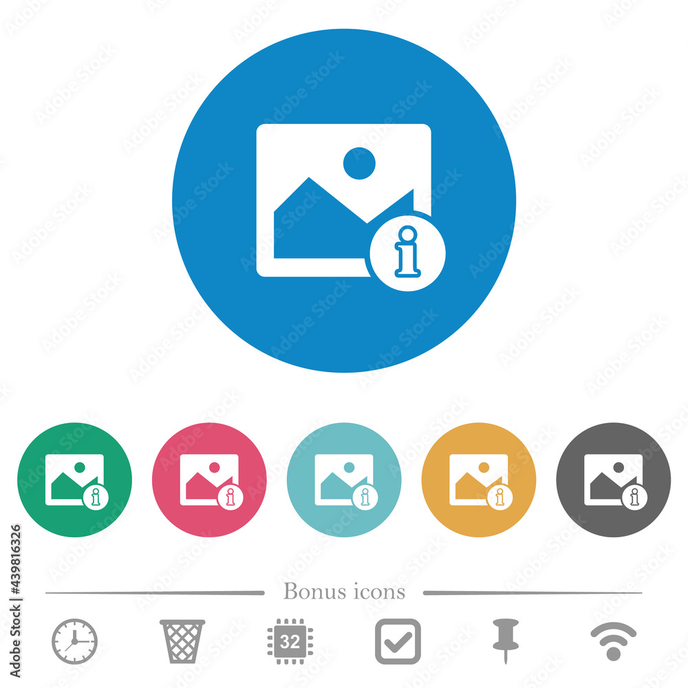 Image info flat round icons Image info flat round icons