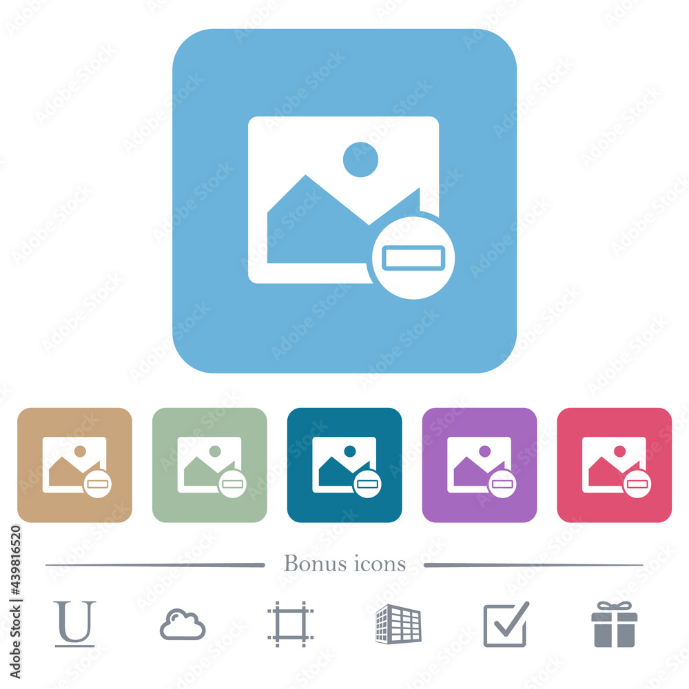 Remove image flat icons on color rounded square backgrounds Remove image flat icons on color rounded square backgrounds