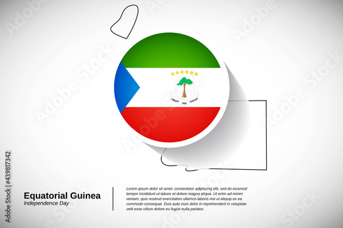 Independence day of Equatorial Guinea. Creative country flag of Equatorial Guinea with outline map illustration Free Download Independence day of Equatorial Guinea. Creative country flag of Equatorial Guinea with outline map illustration - GFXLoad