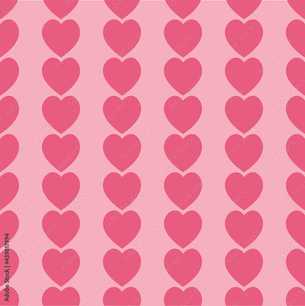 Seamless pink hearts icon background ,vector design