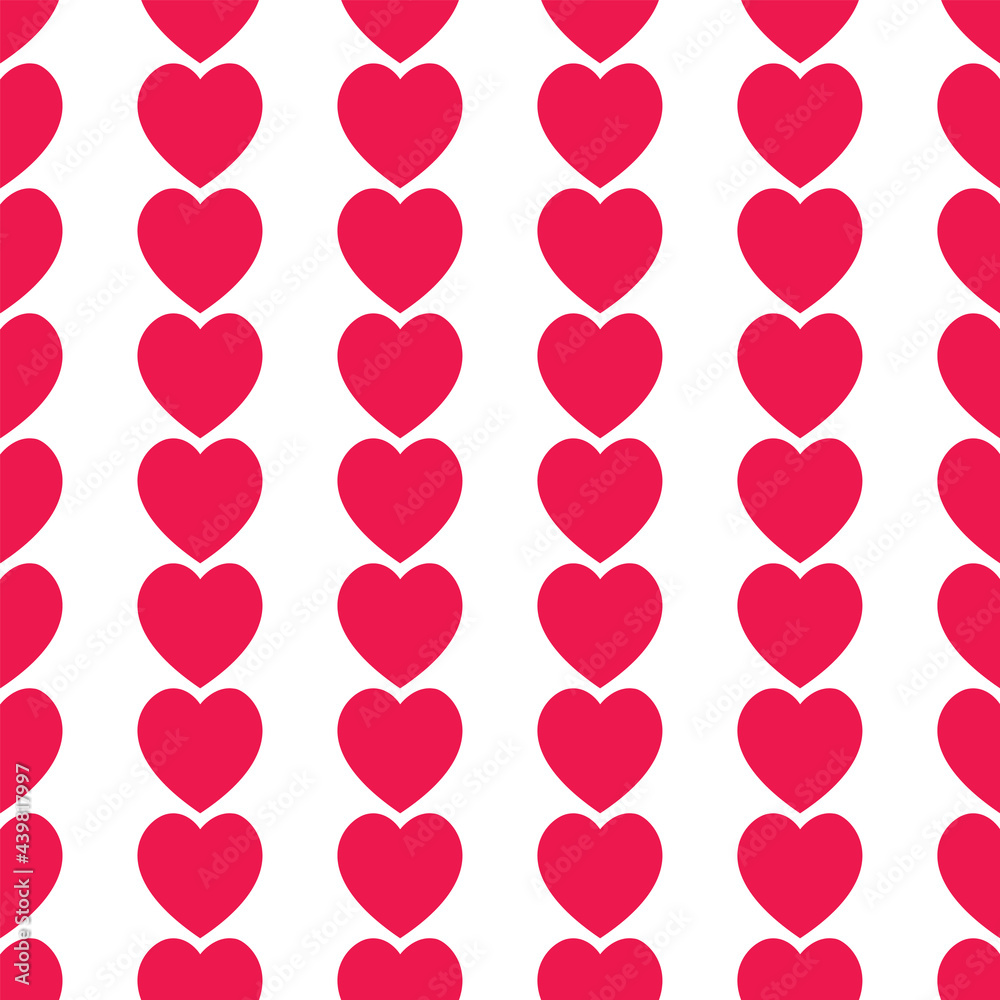 Seamless red hearts icon ,vector design