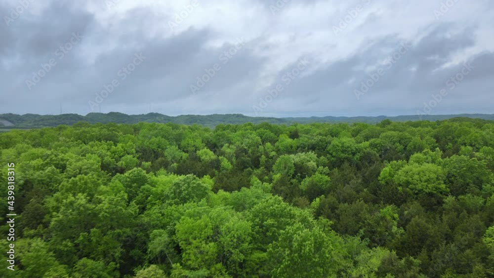 Aerial birds eye panoramic view of a business centre of Kansas city in a gloomy weather. High quality 4k footage Aerial birds eye panoramic view of a business centre of Kansas city in a gloomy weather. High quality 4k footage