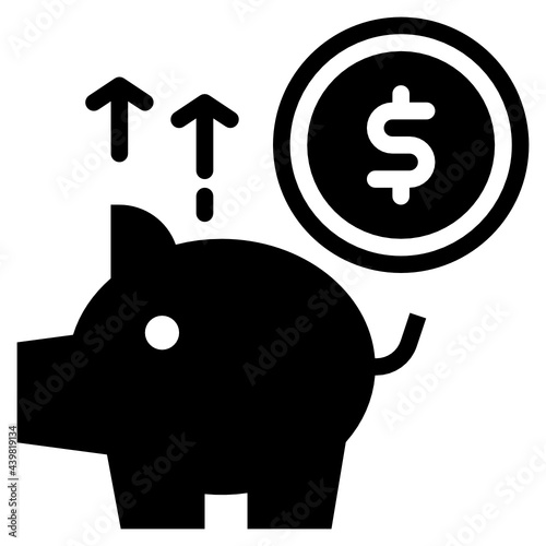 saving solid glyph icon