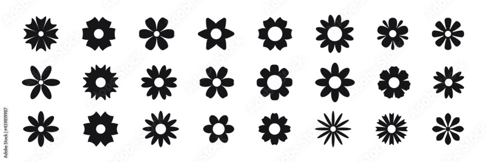 Flower icon set, vector isolated Flower icon set, vector isolated