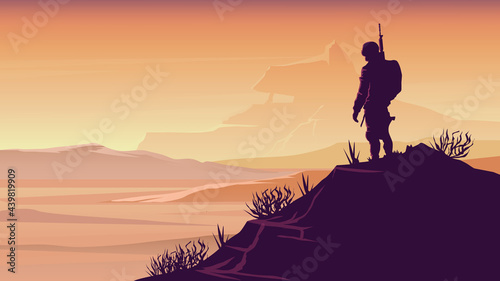 Wallpaper Mural Wonder Solider Demolished World Landscape illustration  Torontodigital.ca