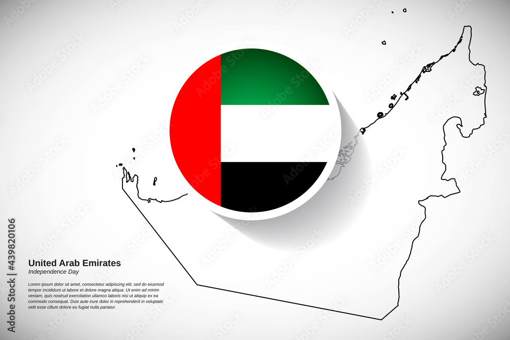 Independence day of United Arab Emirates. Creative country flag of UAE ...