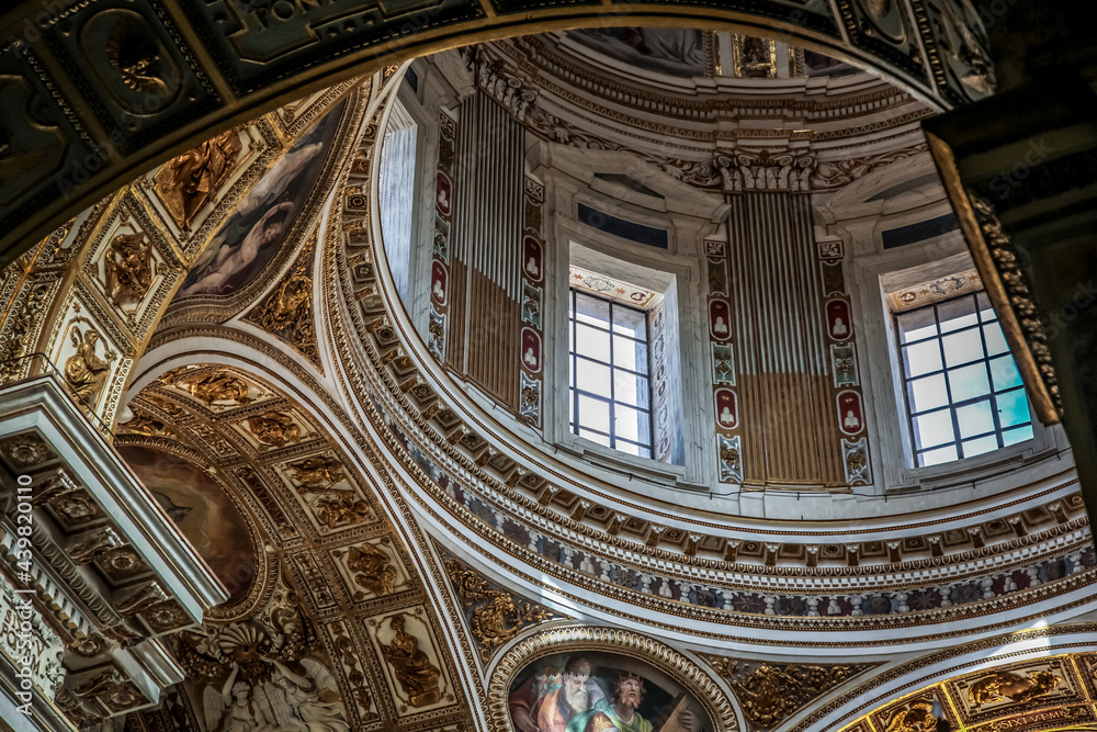 Interiors of The Basilica of Saint Mary Major (Italian: Basilica di Santa Maria Maggiore) in Rome
