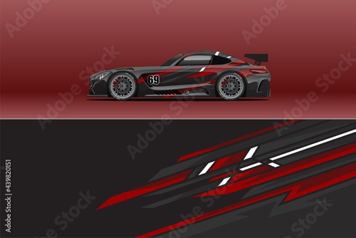 Abstract Race car wrap sticker design and sports background for daily use racing livery or car vinyl stickers