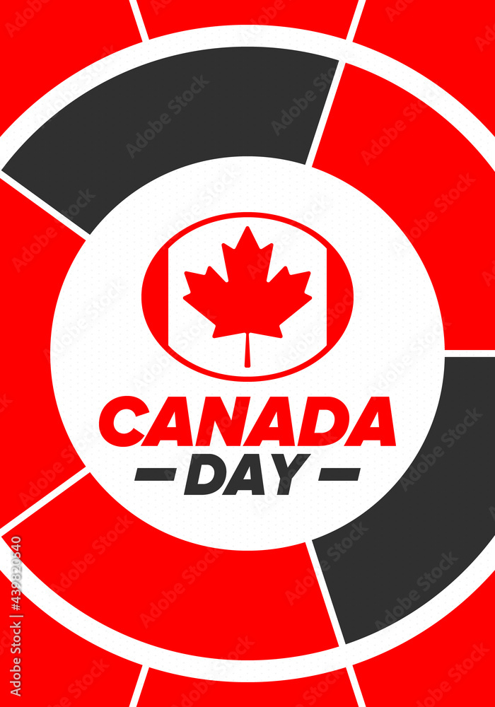 Happy Canada Day. National holiday, celebrated annual in July 1. Canadian flag. Maple leaf. Patriotic symbol and elements. Poster, card, banner and background. Vector illustration Happy Canada Day. National holiday, celebrated annual in July 1. Canadian flag. Maple leaf. Patriotic symbol and elements. Poster, card, banner and background. Vector illustration