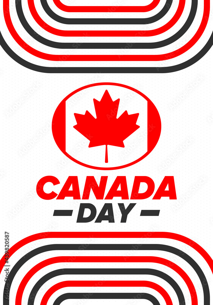 Happy Canada Day. National holiday, celebrated annual in July 1. Canadian flag. Maple leaf. Patriotic symbol and elements. Poster, card, banner and background. Vector illustration Happy Canada Day. National holiday, celebrated annual in July 1. Canadian flag. Maple leaf. Patriotic symbol and elements. Poster, card, banner and background. Vector illustration