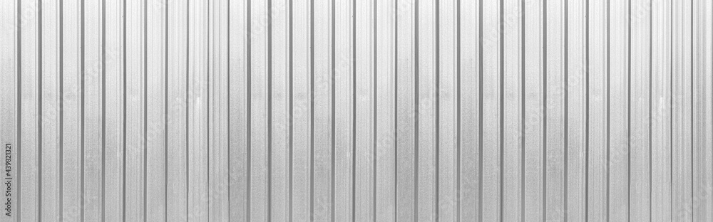 Fototapeta premium Panorama of White Corrugated metal background and texture surface or galvanize steel