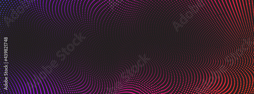 Vector background with color abstract wave dots