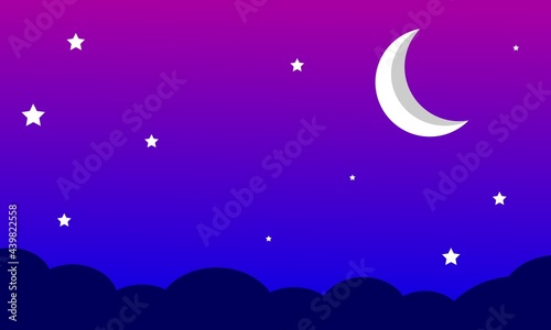 beautiful sky background, view of the moon and stars in the solar system.