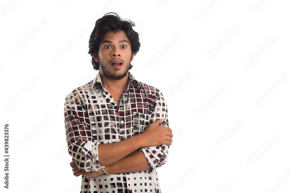 Young man posing on a white background Young man posing on a white background