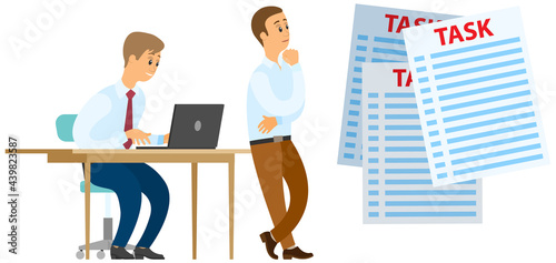 Missing deadline, bad time management. Work in high stress conditions and under hard boss pressure. Scene of tired, nervous, stressed people clutches head at work, many tasks. Deadline metaphors