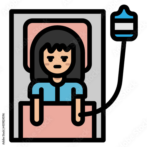 Patient getting saline on the bed