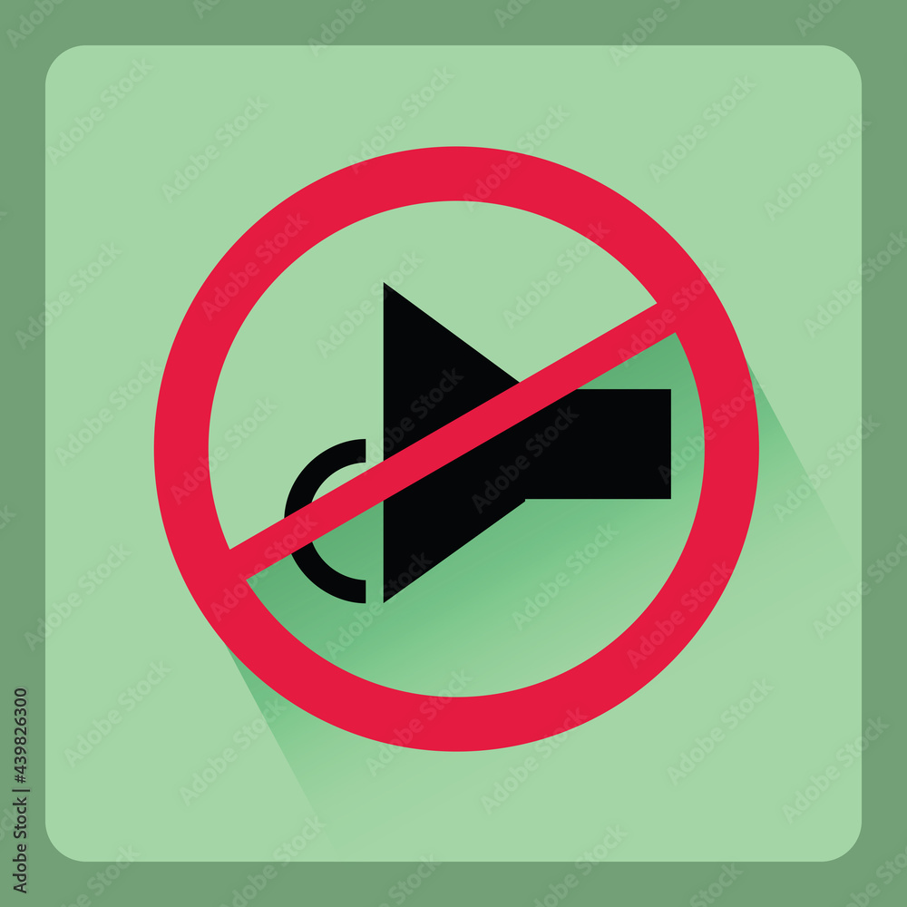Modern no sound flat icon with shadow effect,vector design Modern no sound flat icon with shadow effect,vector design