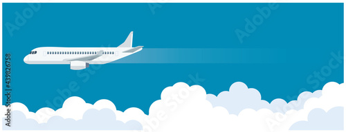 飛行機と空のイラスト素材