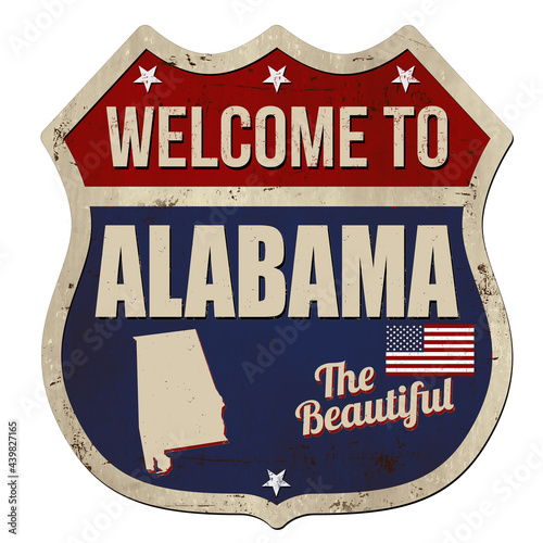 Welcome to Alabama vintage rusty metal sign