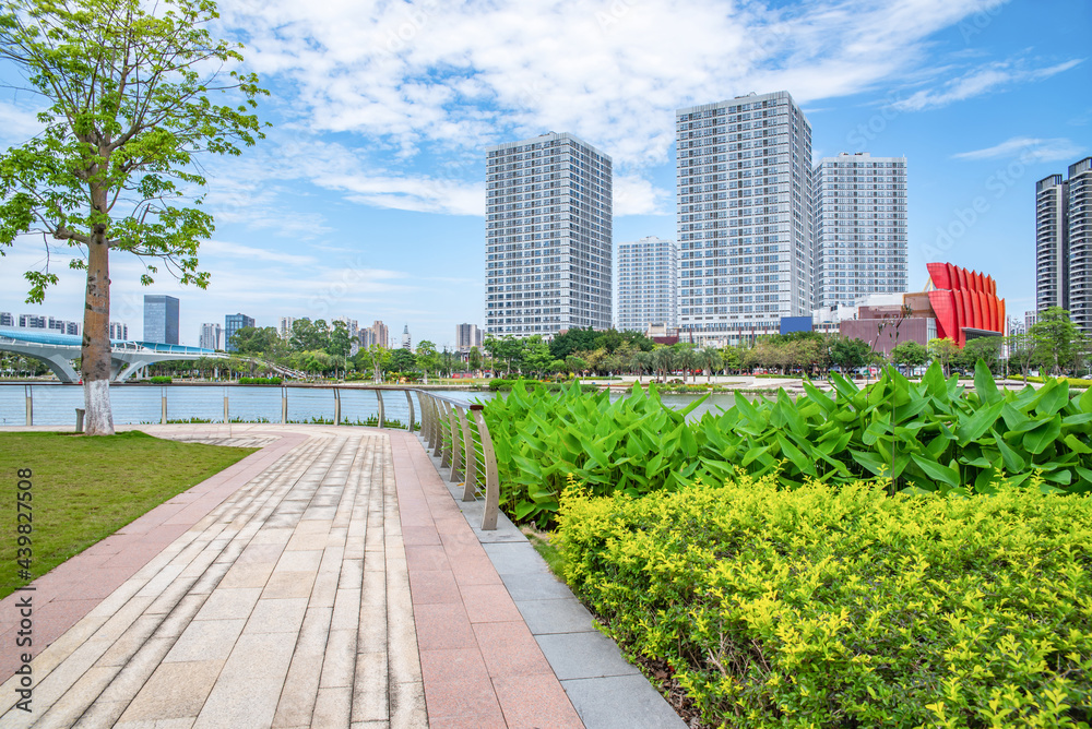 Jiaomen Riverside Scenery in Nansha Free Trade Zone, Guangzhou, China Jiaomen Riverside Scenery in Nansha Free Trade Zone, Guangzhou, China