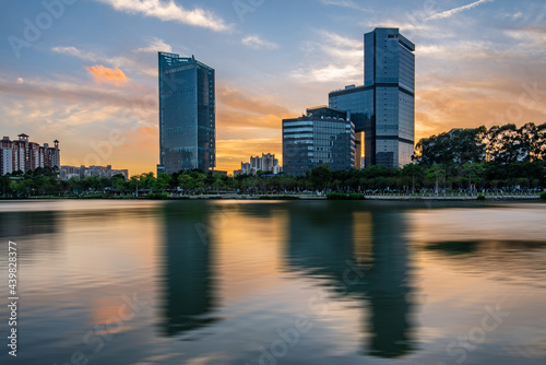 Sunset scenery of Nansha city, Guangzhou, China